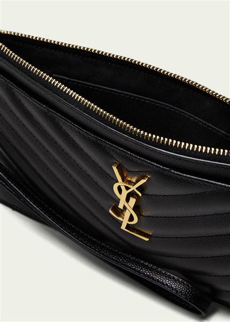 saint laurent v flap ysl monogram leather pouch clutch bag|Saint Laurent YSL Monogram Flap Clutch Bag in Grained Leather.